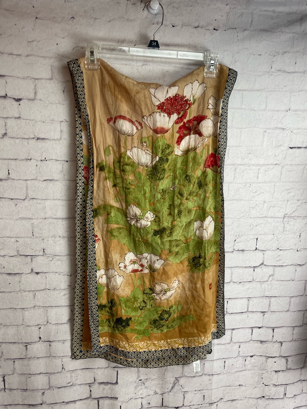Silk scarf designed exclusively for the metropolitan museum of art floral design